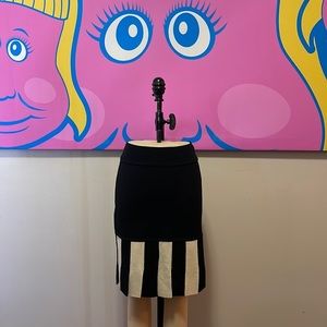 Moschino Black Ivory Knit Piano Keys Skirt